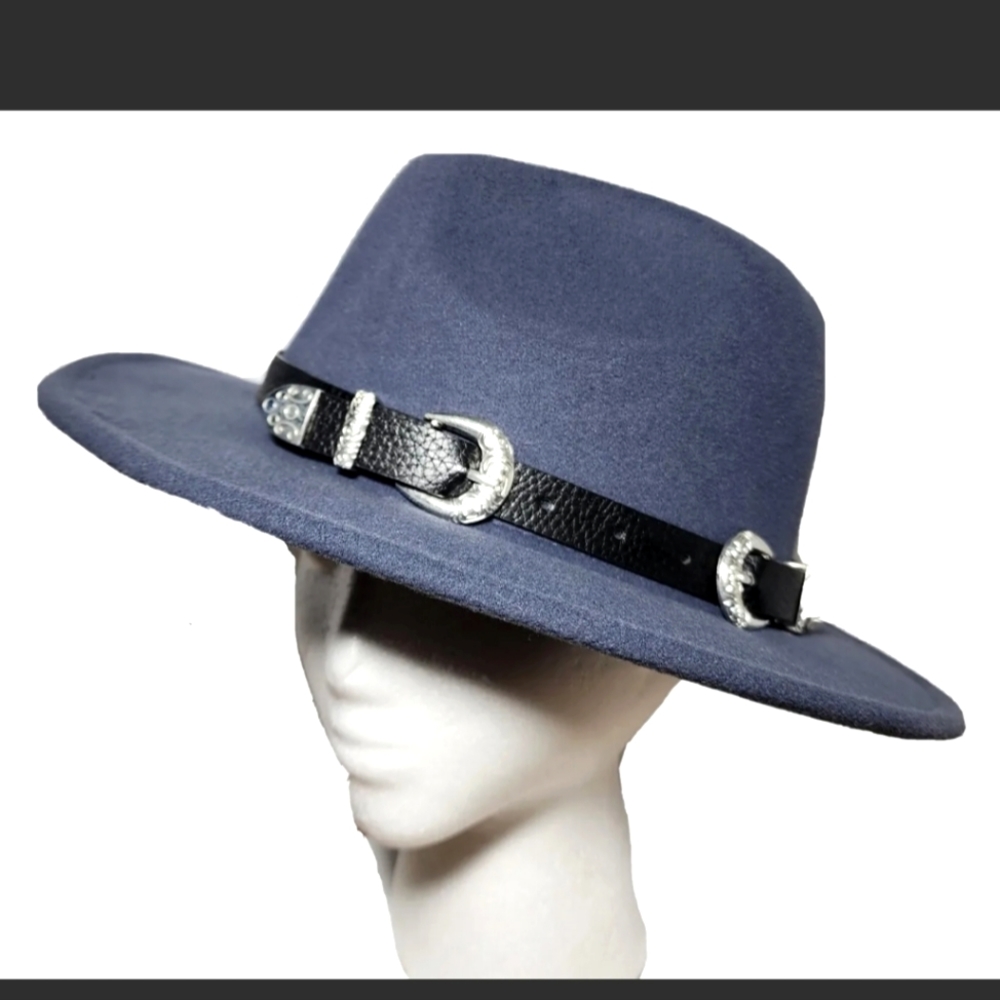 Ranch Rancher Hat Western NWT Time And Tru Dark Gray Tan Felt Beautiful Studded